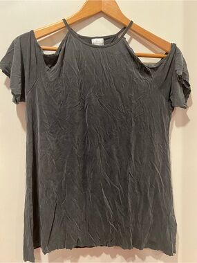 Zara Cold-Shoulder Tank Top — Charcoal